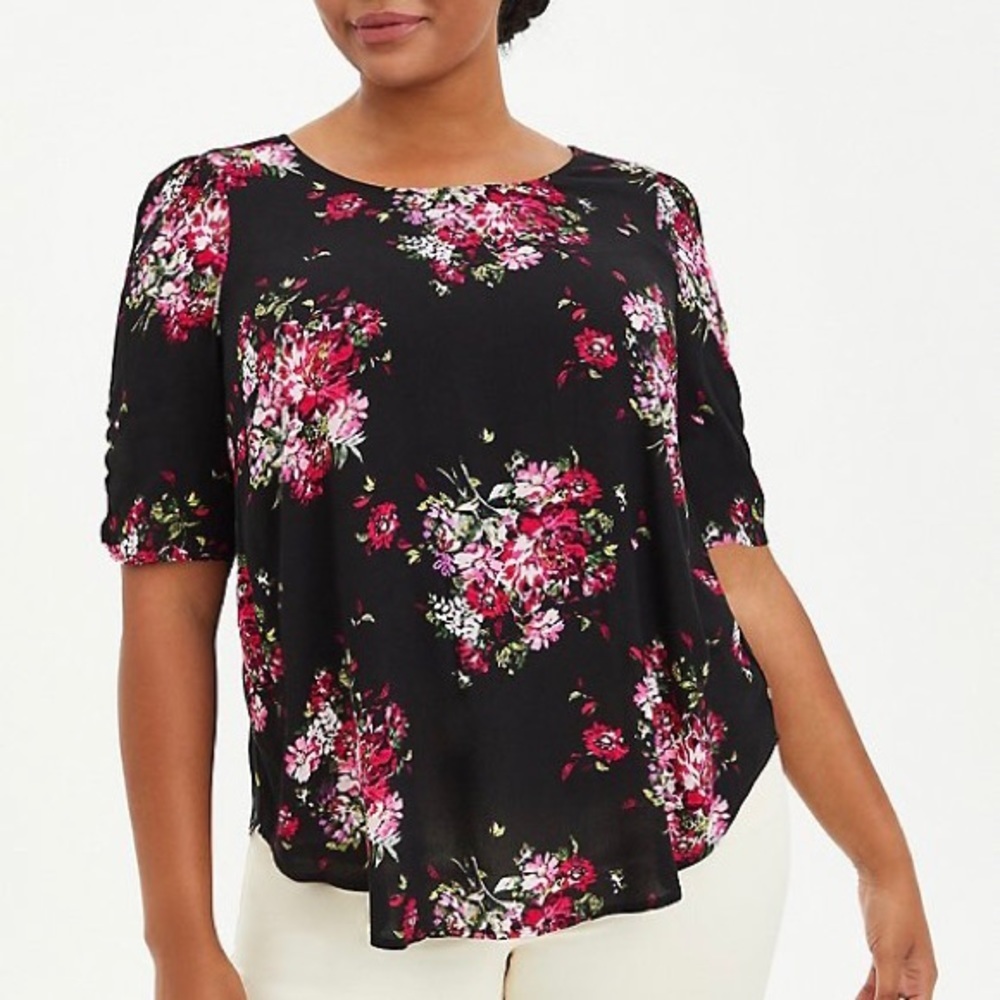 Torrid | Floral Rayon Crepe Ruched Blouse​